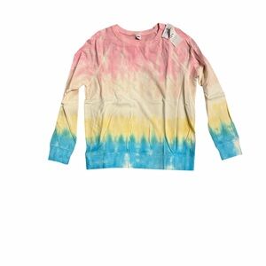 Old Navy Women’s Oversize Tie-Dye Long-Sleeve Shirt - Pink, Yellow, Blue